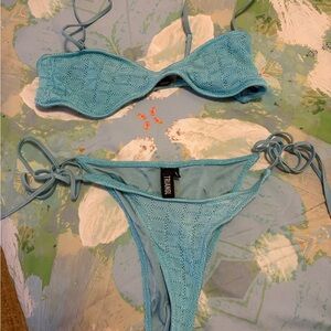Triangl Swimwear Sky Blue Textured Bikini